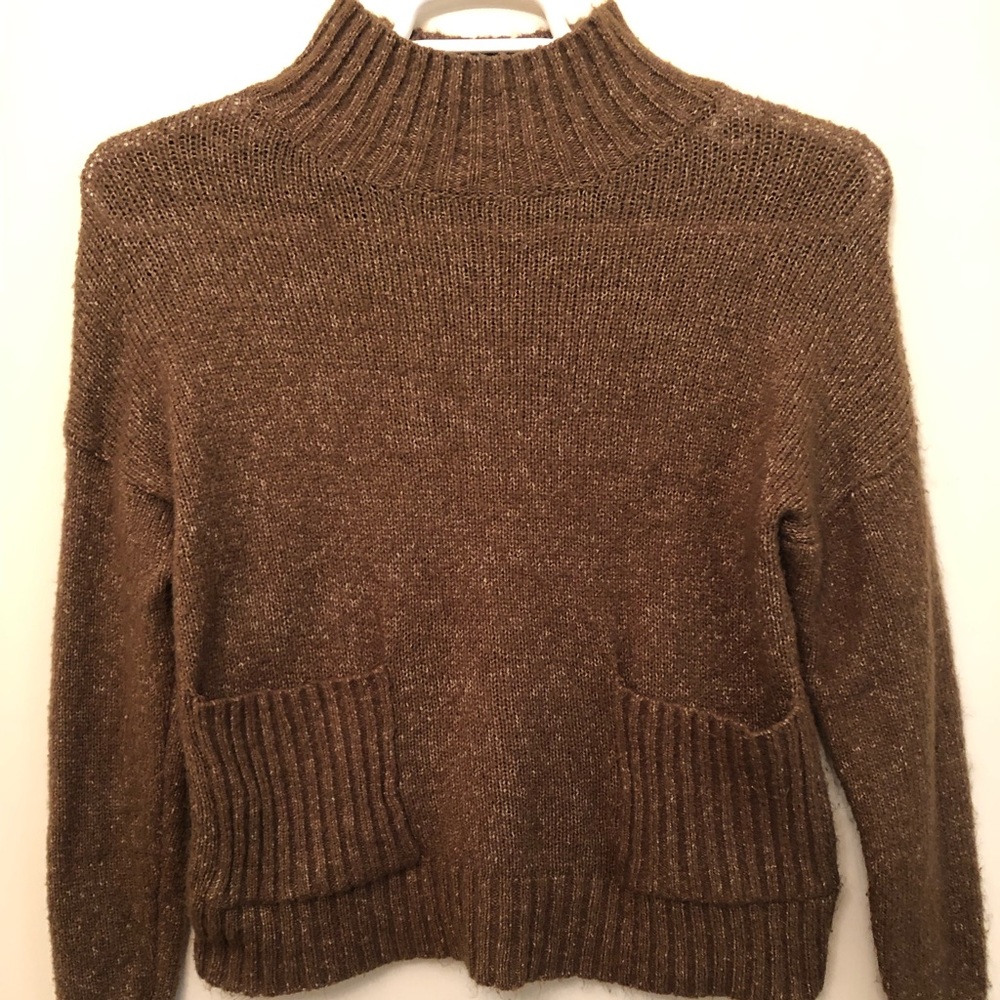 Hunter green with white specs mock neck sweater
